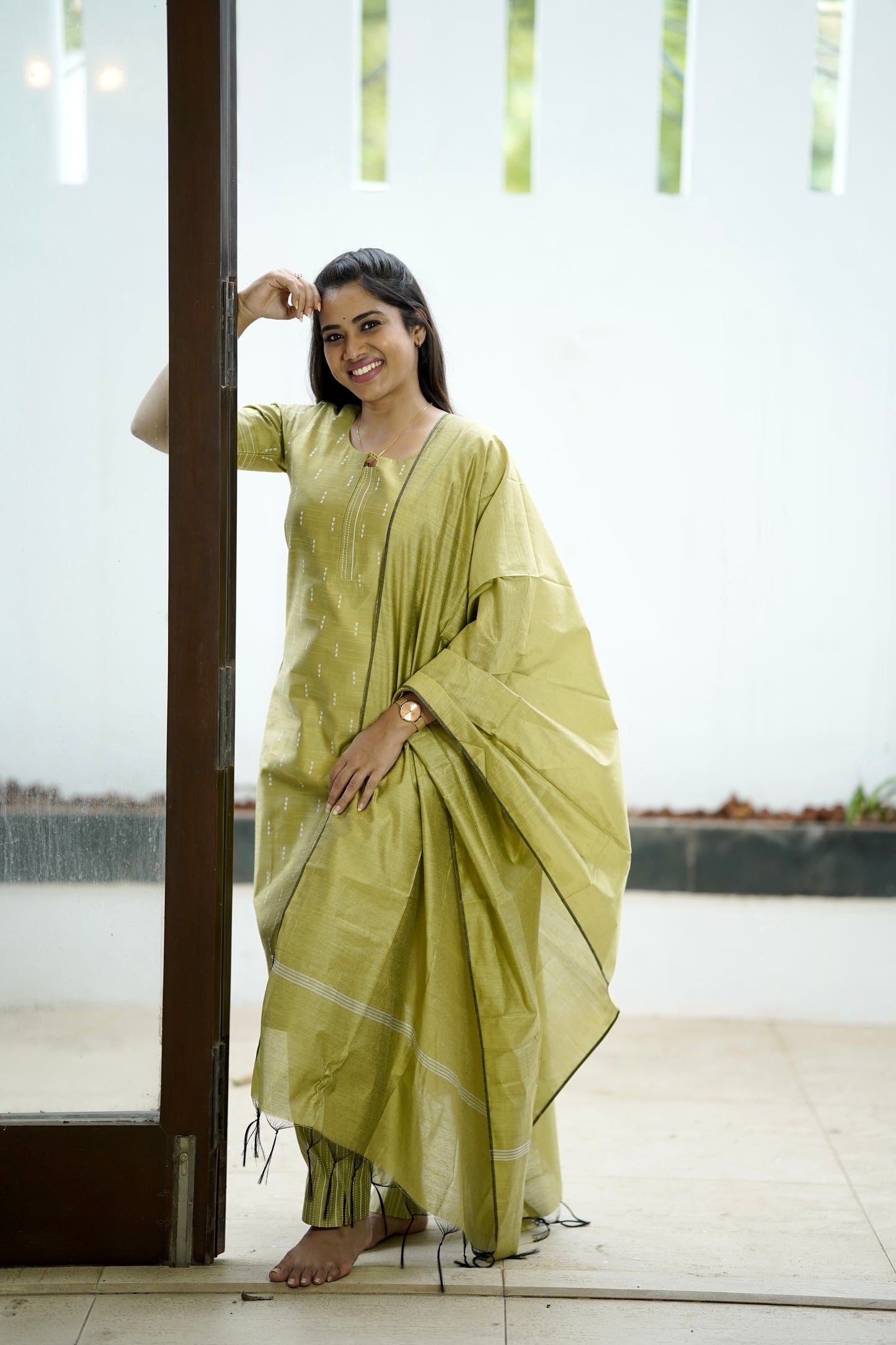 Royal Salwar Set in Olive Green