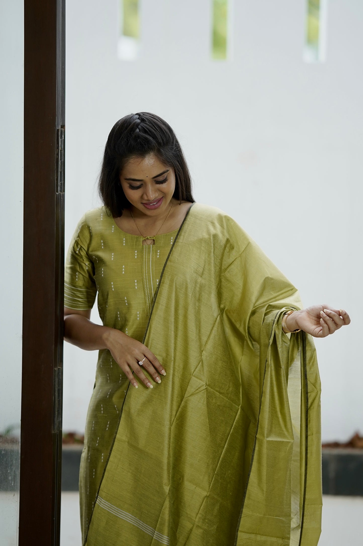 Royal Salwar Set in Olive Green