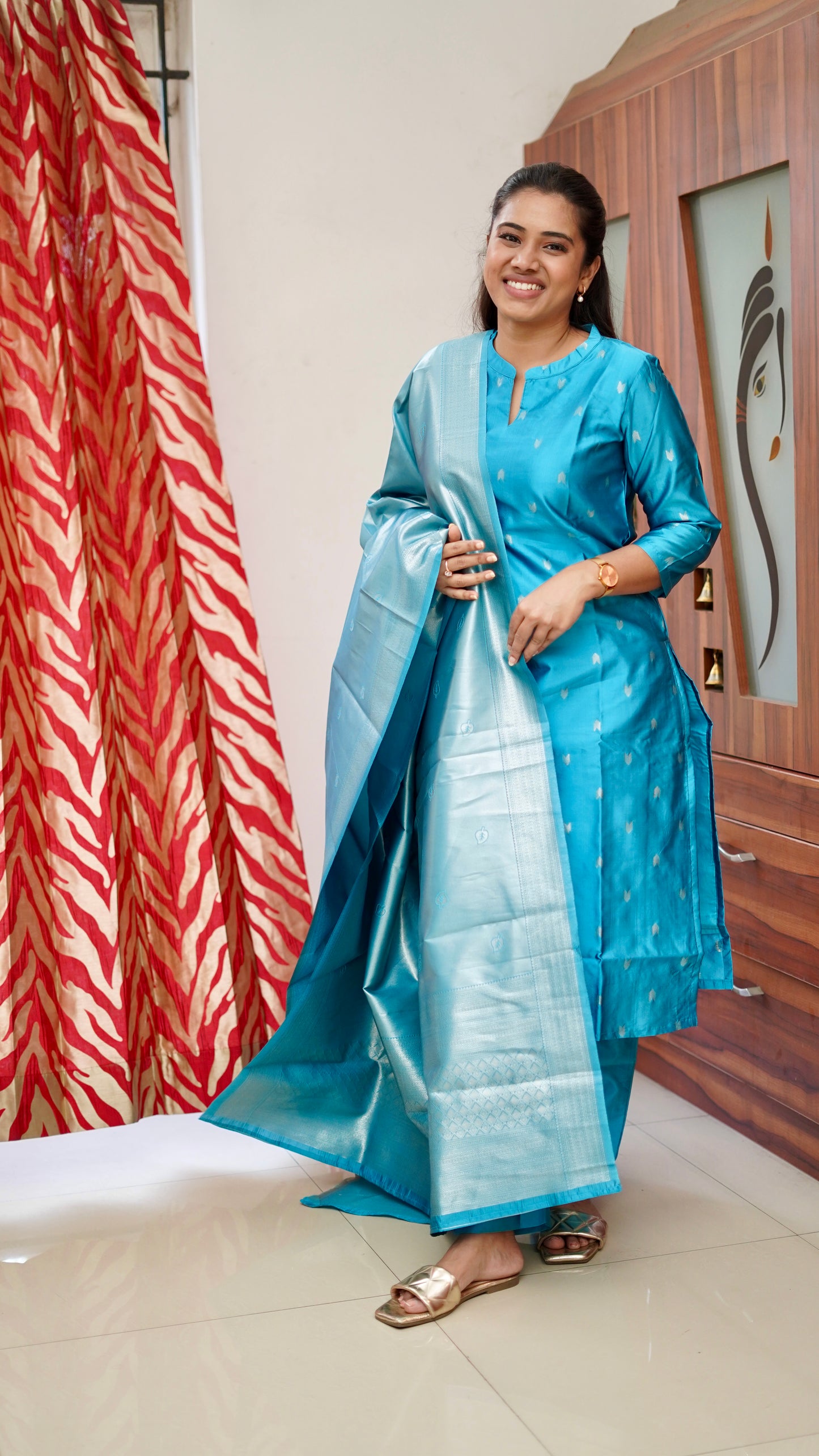 Charu Silk Salwar set - Blue