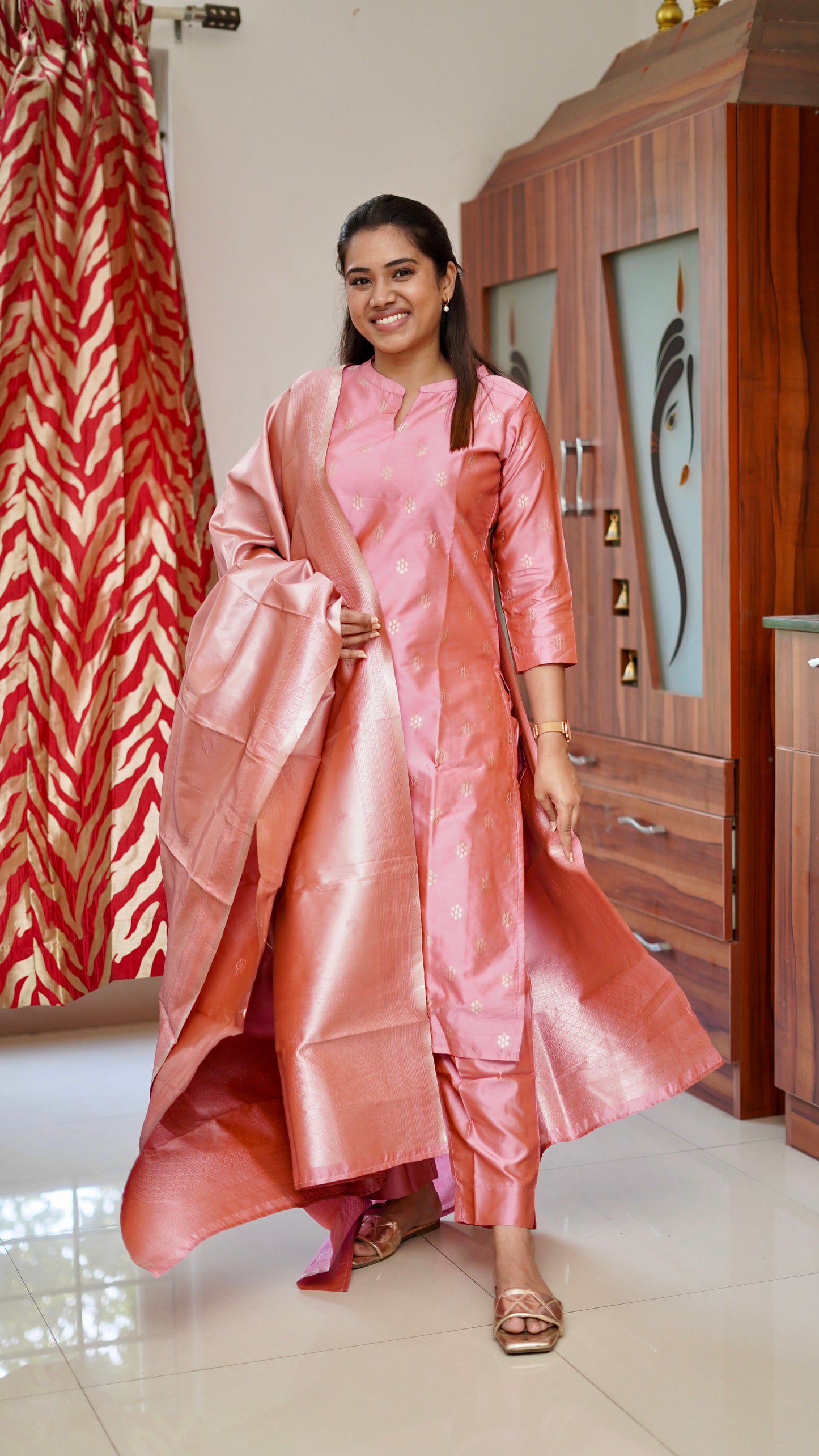 Charu Silk Salwar set - Pink