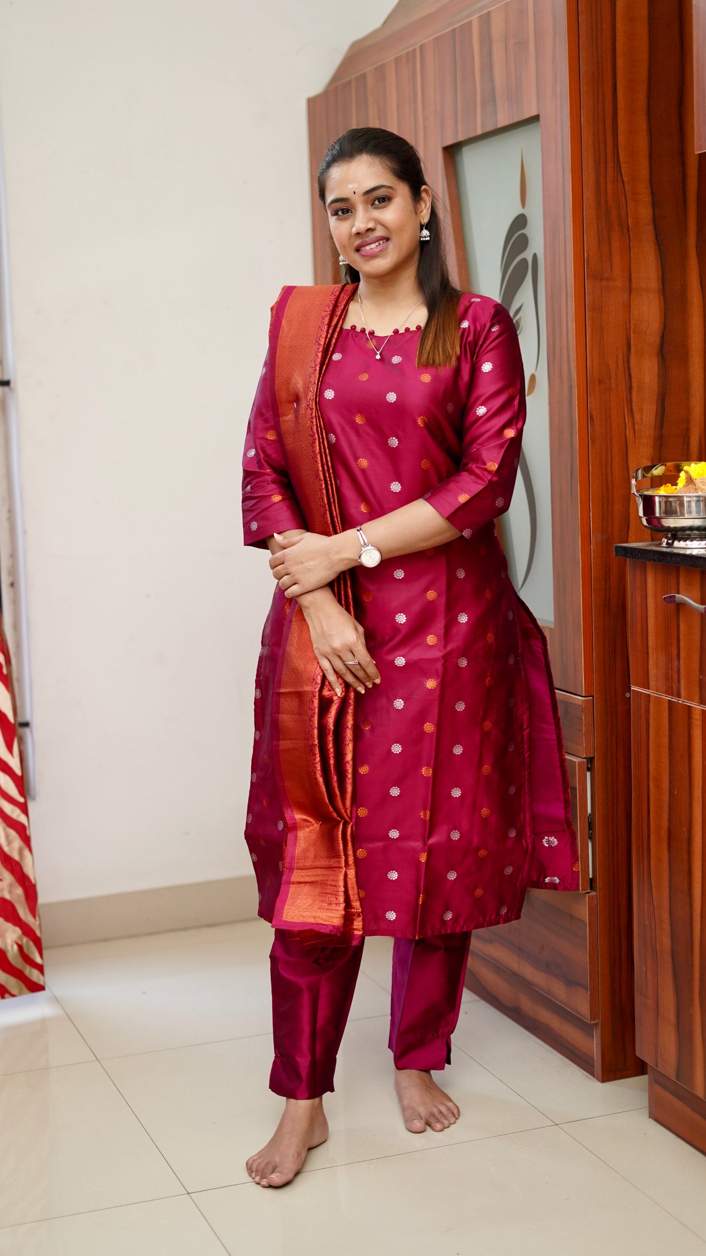 Leela Silk salwar set - Wine