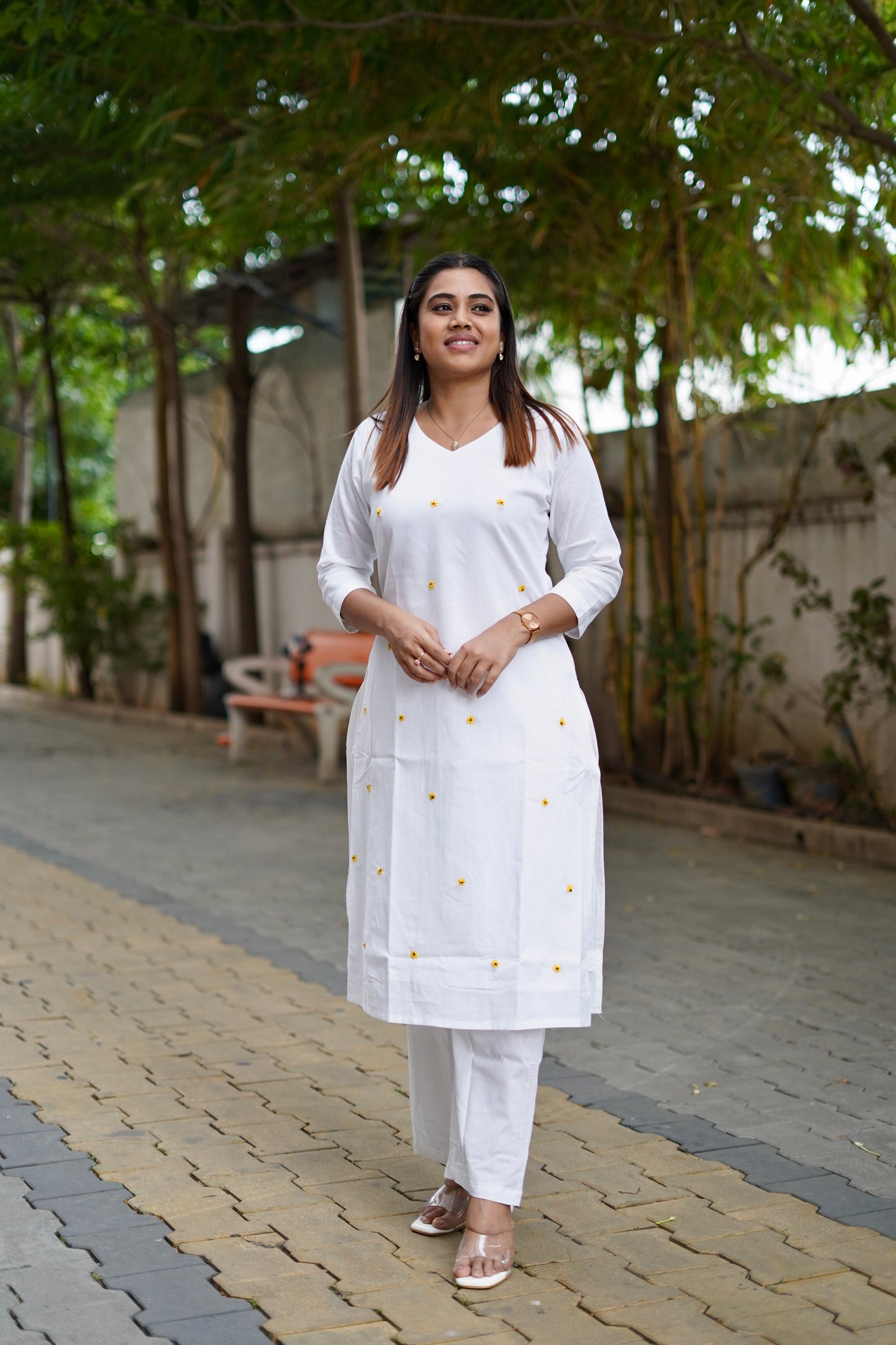 Kavya Kurti set - White