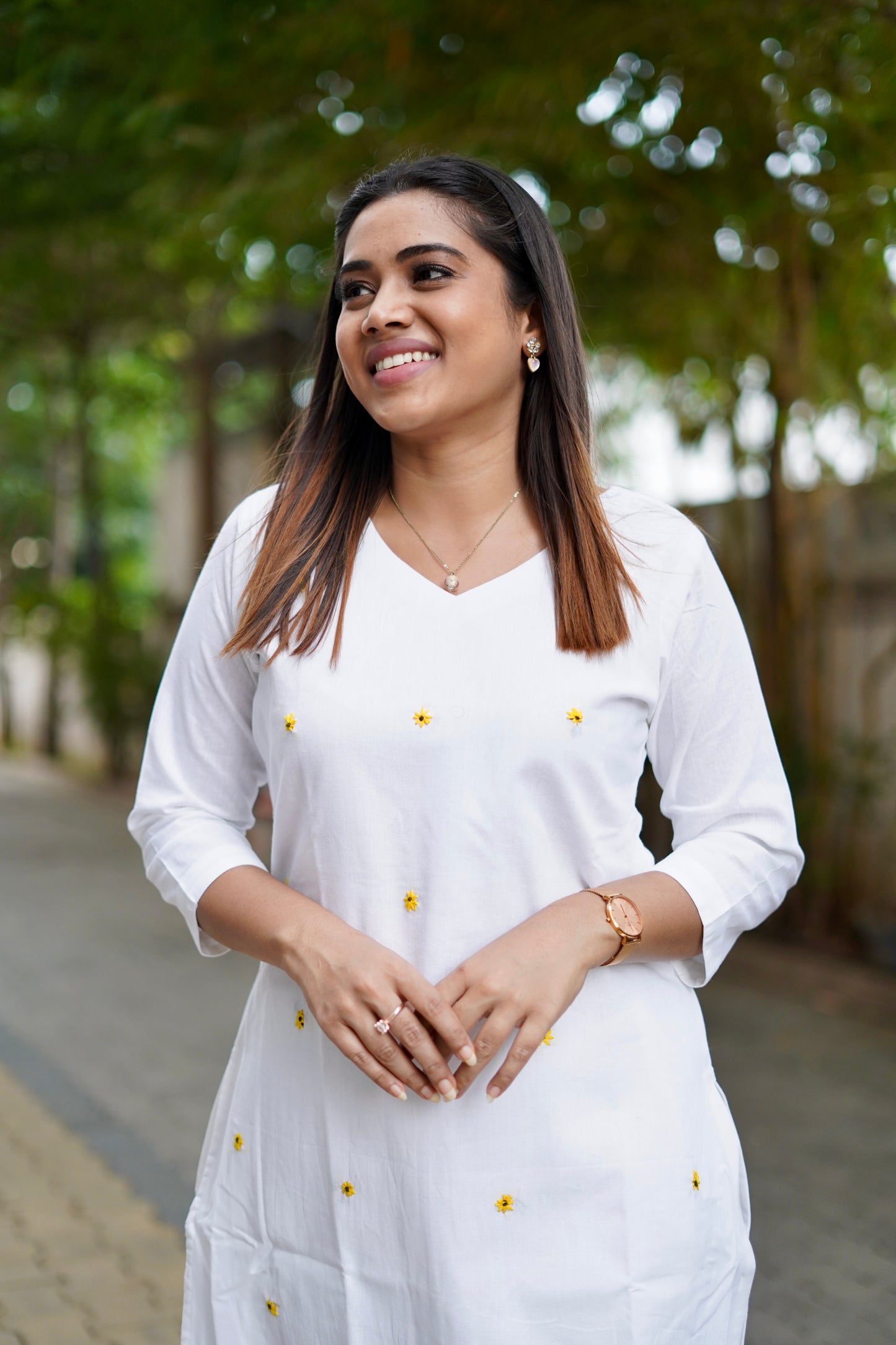 Kavya Kurti set - White