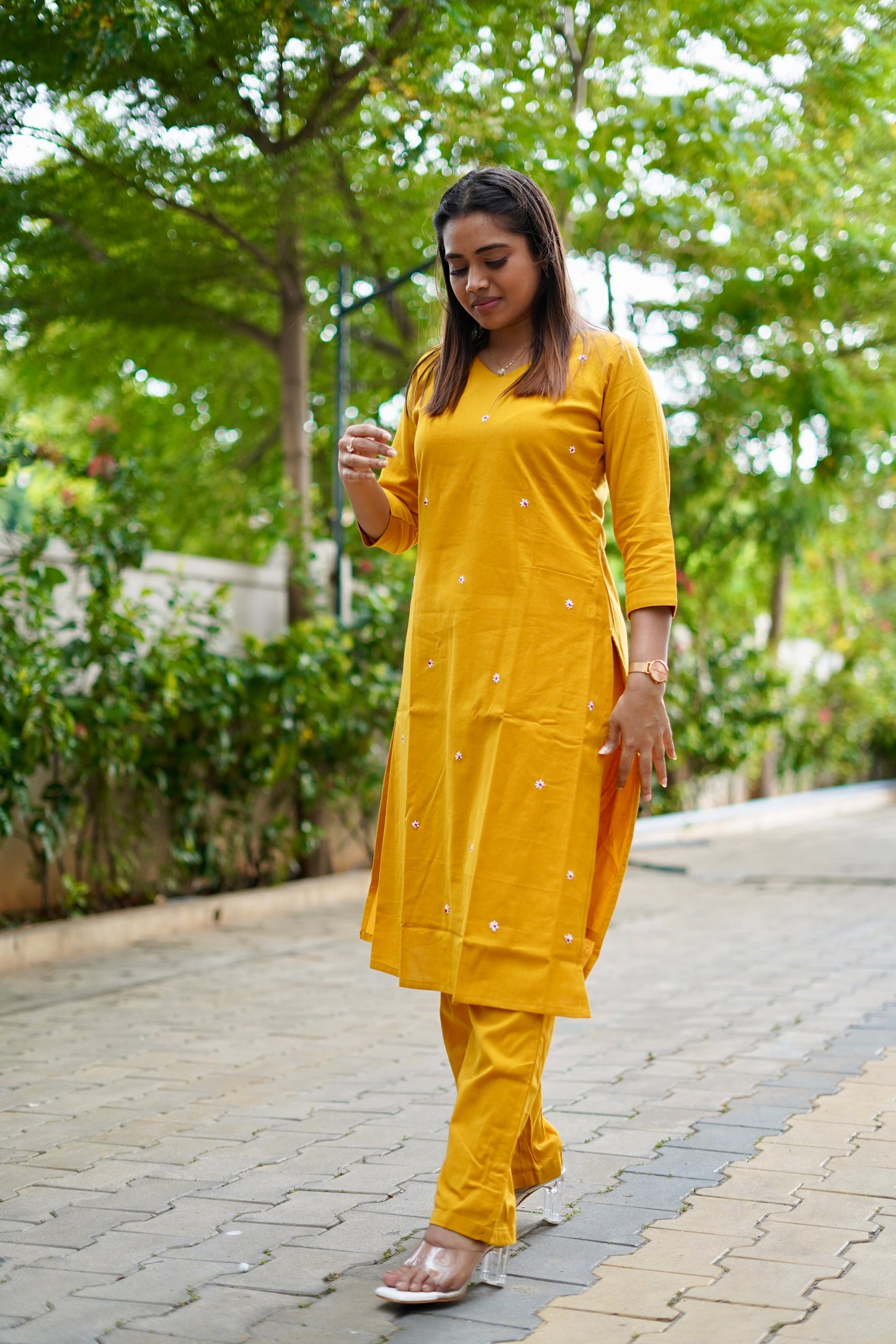 Kavya Kurti set - Mustard