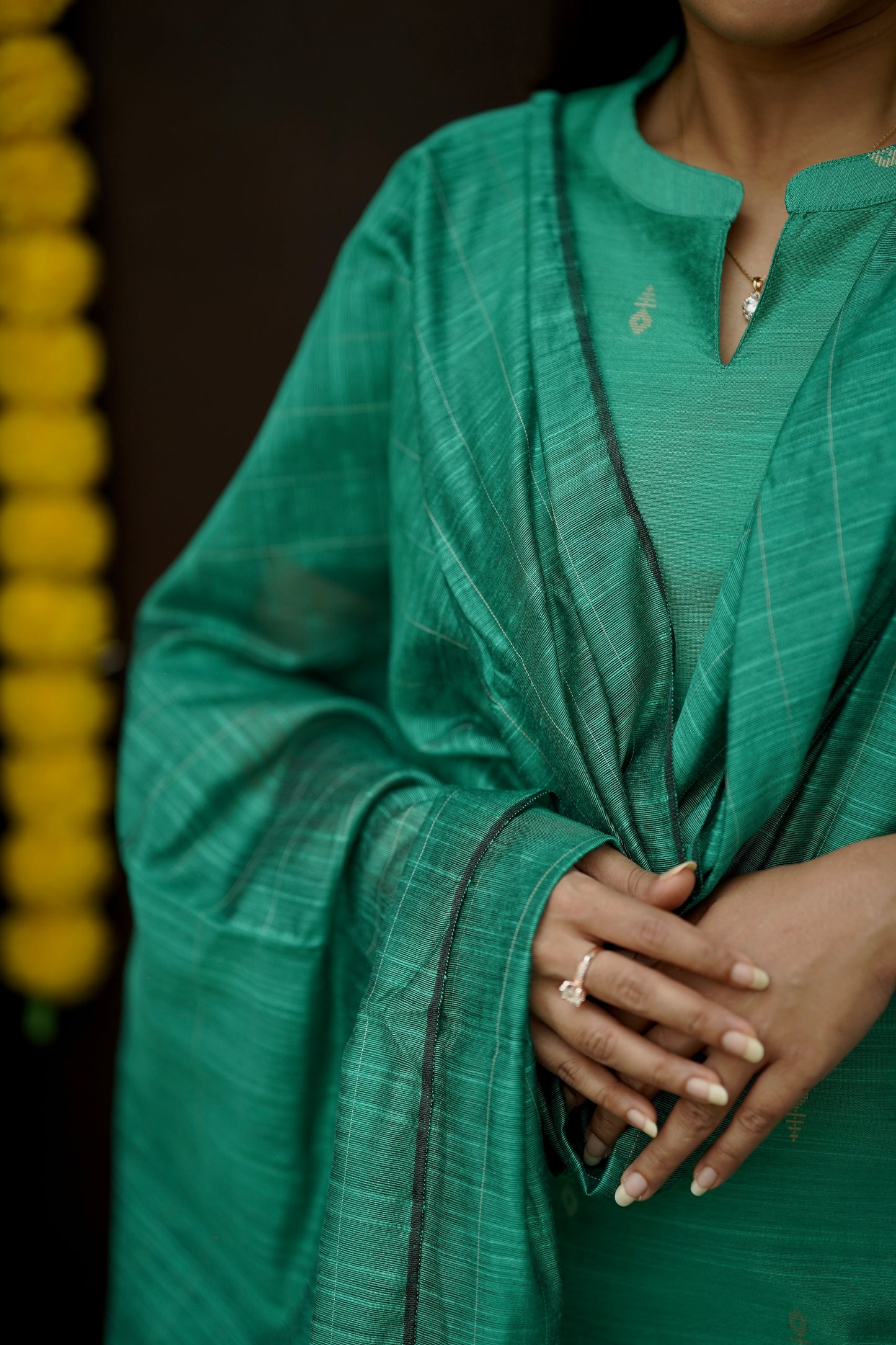 Mangala Salwar Set in Emerald Green