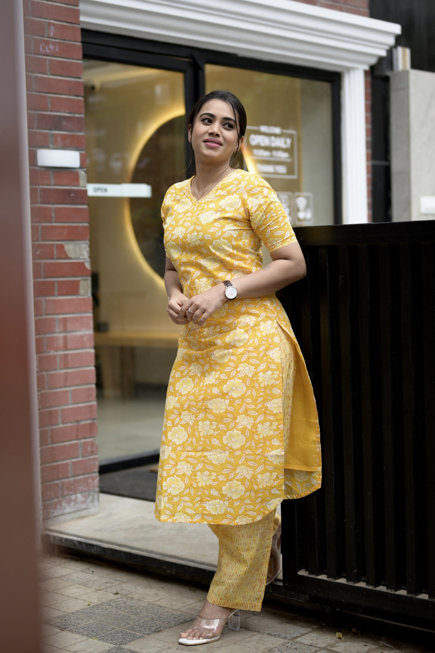 Yellow Floral Delight kurti