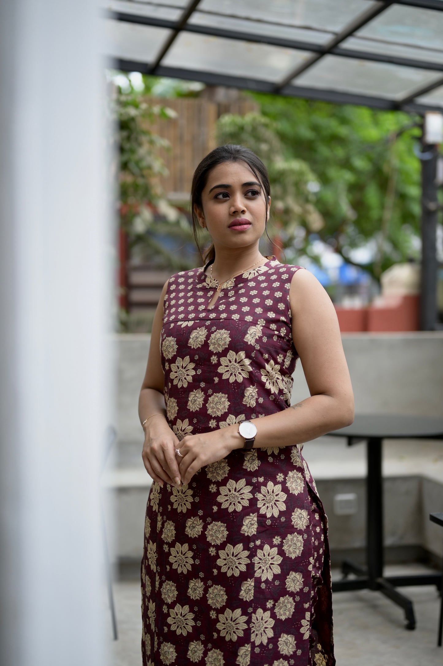Maroon Floral elegance kurti set