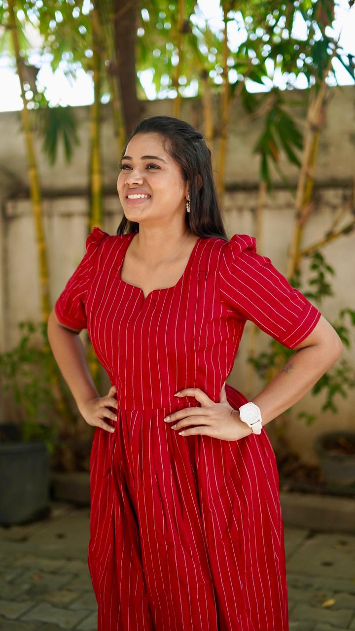 Nithya Red ( Feeding frock )
