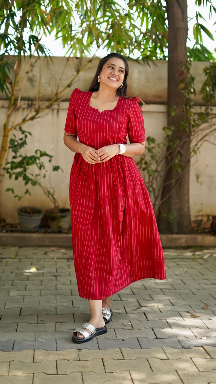 Nithya Red ( Feeding frock )