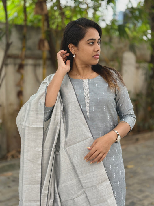 Royal Salwar Set in Grey