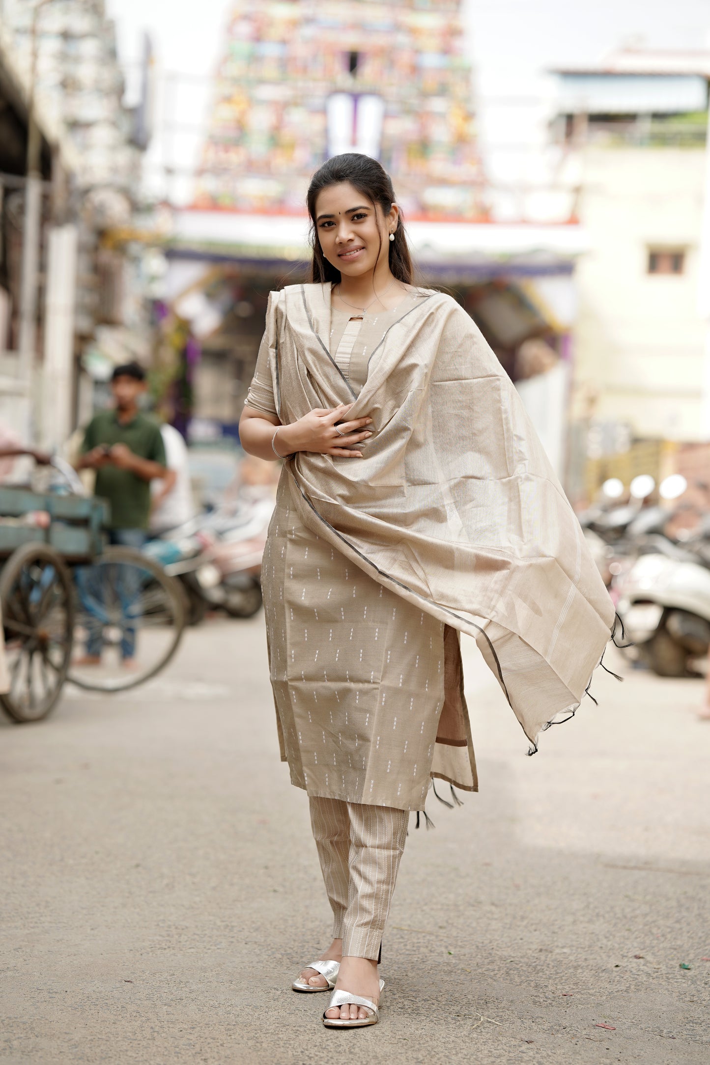 Royal Salwar Set in Chrome