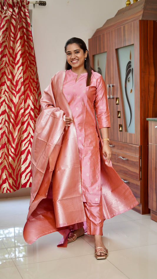 Charu Silk Salwar set - Pink