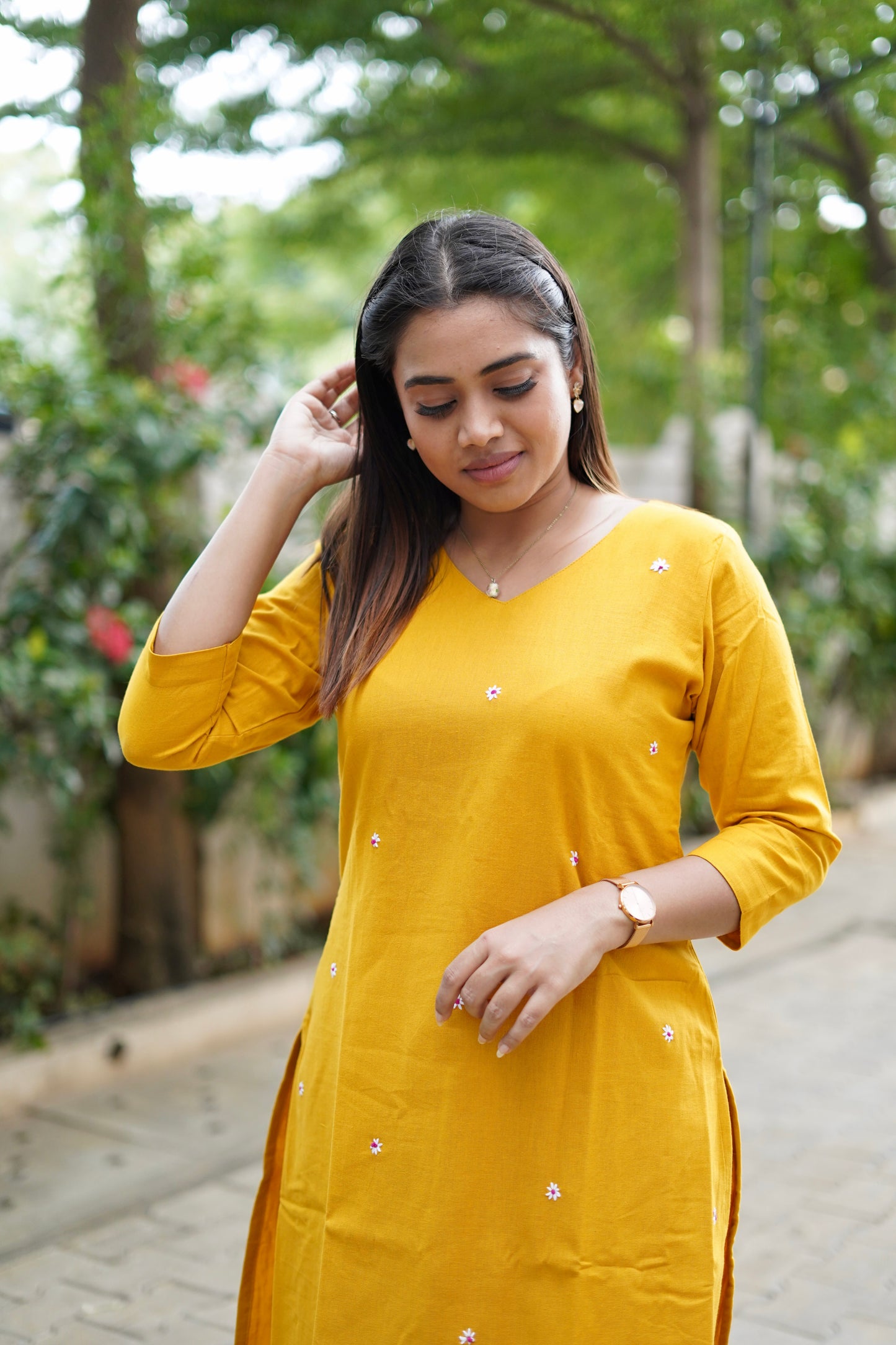 Kavya Kurti set - Mustard
