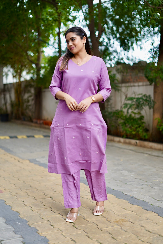 Kavya Kurti set - Lavender