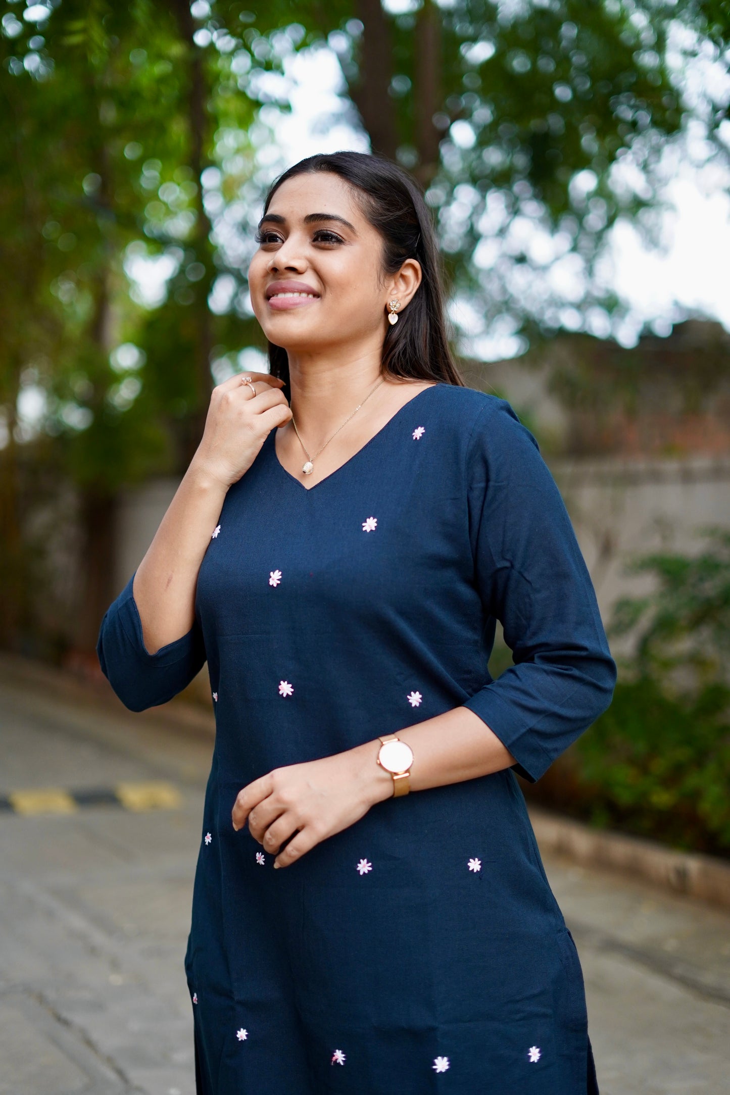 Kavya Kurti set - Navy Blue