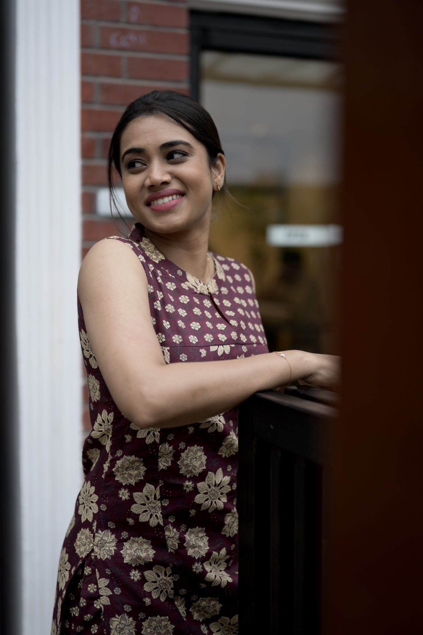 Maroon Floral elegance kurti set