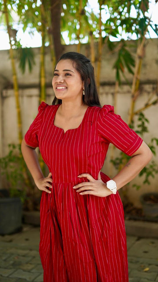 Nithya Red ( Feeding frock )